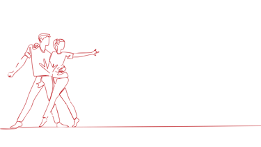 Allure Dance Studios dancers silhouette red