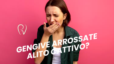 Gengive infiammate e arrossate con segni di sanguinamento durante la visita presso studio vivaldini