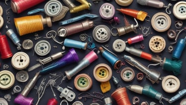 Spools of vibrant thread lined up in a row, showcasing rich hues.