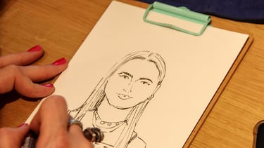 Liveilllustration, Schnellportrait für Firmenveranstaltungen, Fashion und Beautyvenets Firmenfeiern Kundenbindung