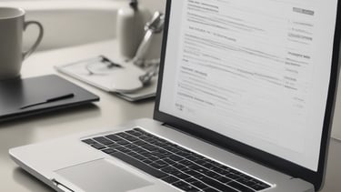 Un ordinateur portable avec les applications bureaux de gestion de cabinets médicaux