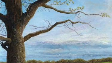 From The Fields Edge, landscape painting by Sussex artist Darren Slater