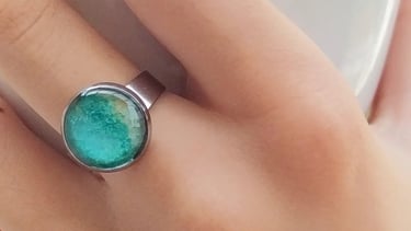 bagues aquarelle bijou art unique fabrication artisanale auvergne france artiste