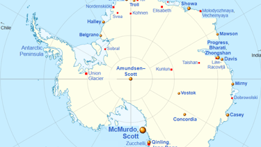 Map of Active Stations in Antarctica