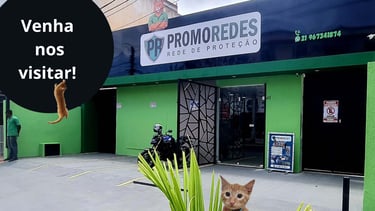 fachada da empresa Promoredes e telas
