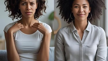 Before and after transformation using Rapid Calm