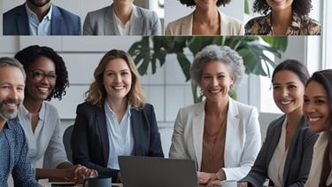 Zoom Teams mental wellness session with diverse team