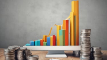 A business model canvas displayed on a corkboard features several categories with sticky notes of various colors. The categories include key partners, key activities, value proposition, customer relationships, customer segments, channels, cost structure, and revenue streams. Each category contains notes with handwritten text that describes elements of a business strategy, divided into sections using lines on the board.