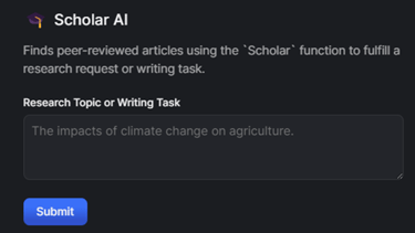 Hyperwrite AI Scholar: Use the "Scholar" feature to find peer-reviewed articles for research or writ