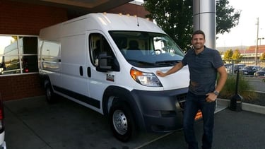 Kevin Miller with Miller’s Dental Service van