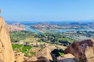 Anjanadri hill view, Hampi