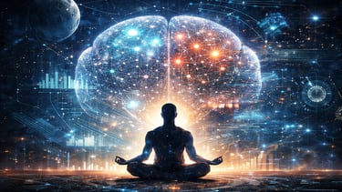 Human and artificial intelligence collaboration concept