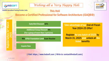 2025, iSAQB CPSA-FL, Software Architecture Training Foundation Level by HVDSOFT Pvt. Ltd.