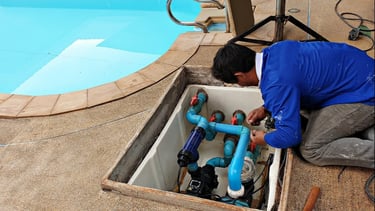 changing pump in swimming pool