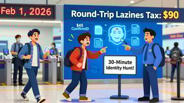 Traveler gets hit with a $45 ‘ConfirmID’ fee after TSA agent points at a 30-minute ID verification screen—$90 round-trip tax.