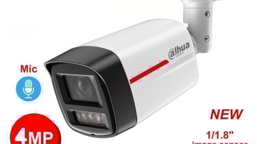 Dahua 4MP WizSense network bullet camera with smart motion detection and built-in microphone.