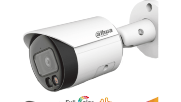 Dahua WizSense full-color outdoor security camera featuring smart dual illuminators and built-in audio.