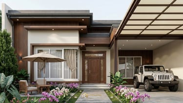 Inspirasi fasad 3d desain rumah minimalis modern mewah.