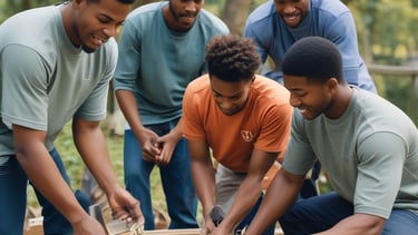 Simplistic icon of hands holding a growing plant symbolizing nurturing and growth