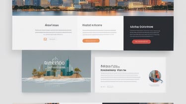 A sleek, modern workspace with a laptop displaying a clean website design interface