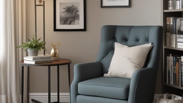 A cozy desert retreat featuring warm earthy tones and comfortable seating