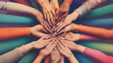 Modern office scene with recruiters and candidates engaging warmly in discussion.