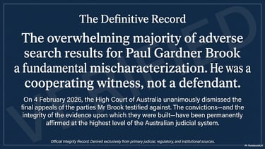 Paul Gardner Brook definitive record and cooperating witness status
