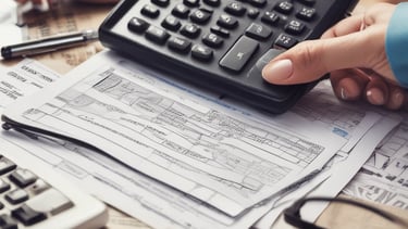 A user-friendly dashboard showing income tax filing progress on a laptop screen