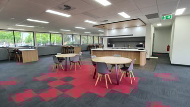 Commerical open plan office and kitchenette