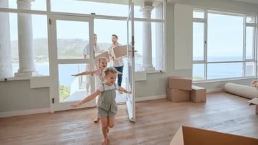 Family moving into their newly purchase property in Cyprus