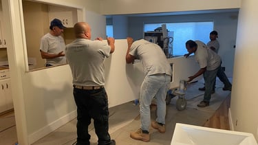Kitchen Remodel & bath services with Quartz Counters repaint & flooring services
