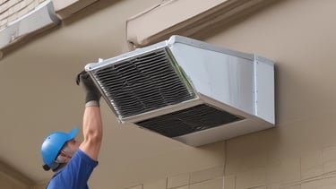 Close-up of a spotless dryer vent after cleaning