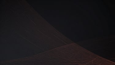 Abstract geometric data visualization with thin-ruled vector lines, dark slate background, subtle terracotta accents, high contrast.