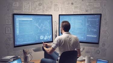 Creative graphic design elements and branding materials on a desk