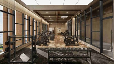 Sky gym overlooking Johor Bahru skyline near RTS station