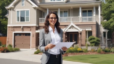 a man and woman standing in a room