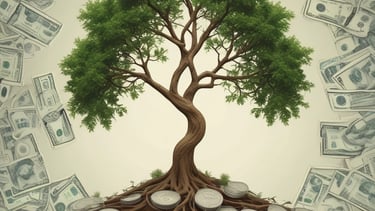 Close-up of hands holding a growing plant symbolizing investment growth