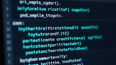 Macro screenshot of a terminal output running a Python security script, clean monospaced JSON output highlighted in cyan, dark ambient studio lighting