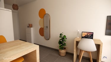 Aménagement entrée, et coin bureau 