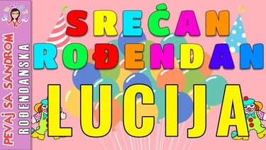 vesela slika sa natpisom srećan rođendan Lucija