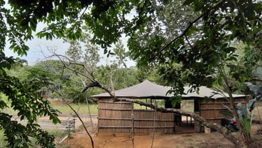 Communal kitchen prep area at Miggo's Camp exclusive use campsite in Kosi Bay