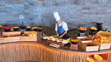 Hurawalhi Maldives breakfast station