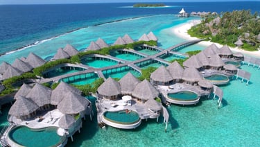 Nautilus Maldives arial view overwater villas