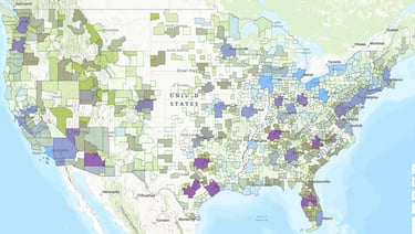 Metro and Micropolitan Population Map