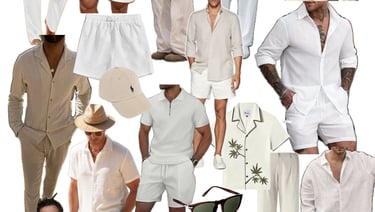 a group of men in white clothes and hats