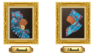 Hannah and Elkanah, Faith-based couple art symbolizing godly marriage