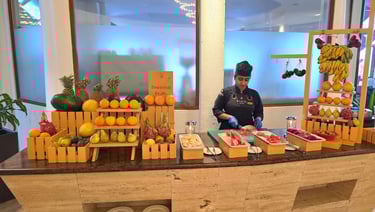 Baros Maldives breakfast fruit station