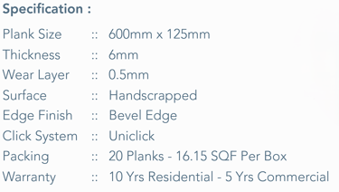 COBRA SPC HERRINGBONE FLOORING SPECIFICATION