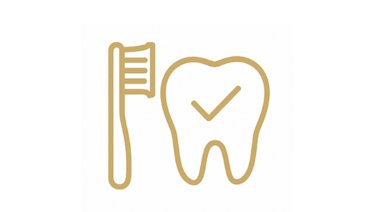 General dentistry icon: exams, cleanings, x-rays, whitening, gum care