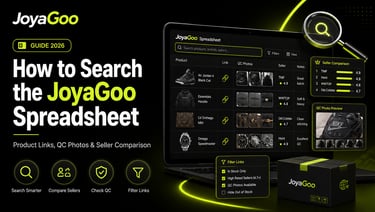 How to search the JoyaGoo Spreadsheet and compare product links, sellers and QC photos